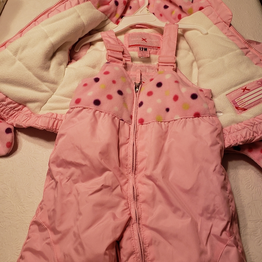 NWT 12 MONTH SNOW SUIT PINK - Picture 2 of 9